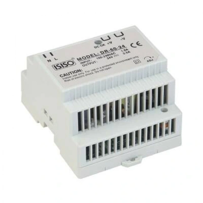 IHDR-60-24 - 60W 24VDC 2.5A Raya Montajlı Güç Kaynağı