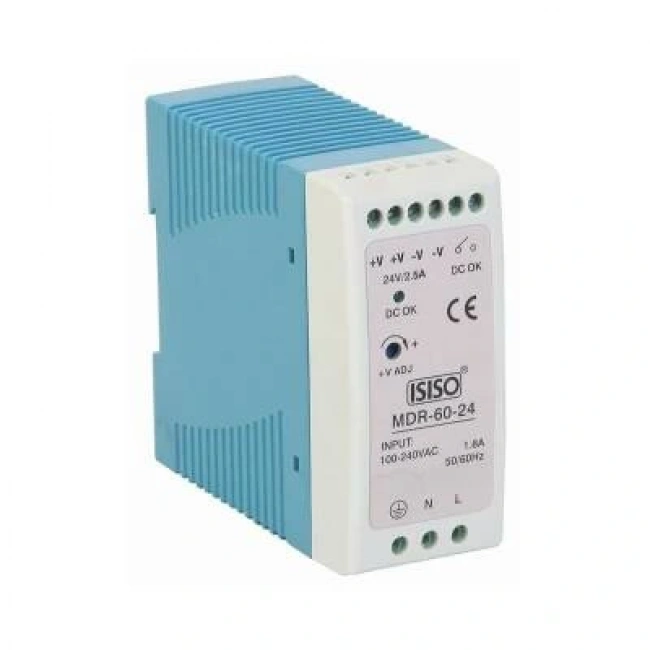 IMDR-60-05 - 60W 5VDC 10A Raya Montajlı Güç Kaynağı
