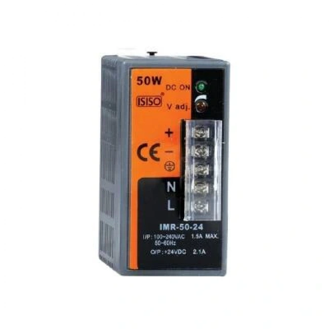 IMR-50-24 - 50W 24VDC 2.1A Ray Montajlı Kapalı Tip Mini Güç Kaynağı