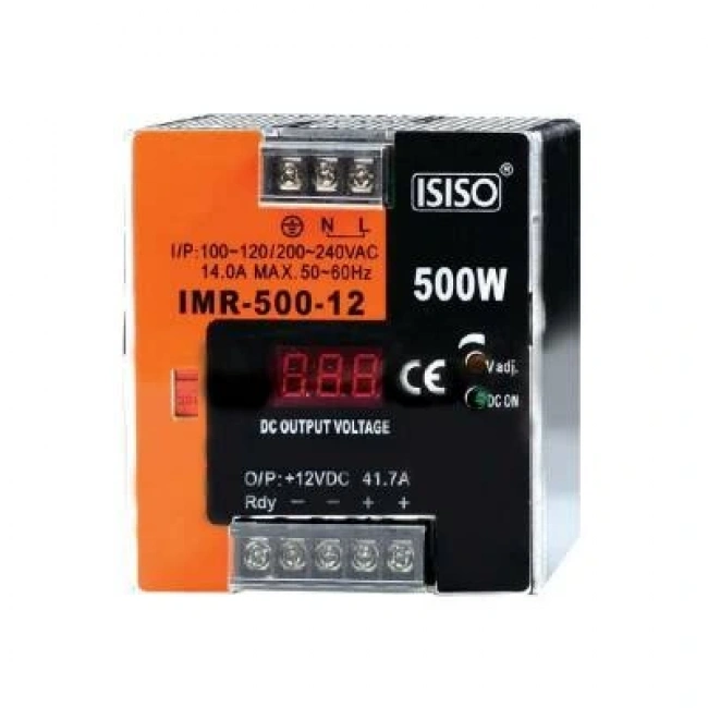 IMR-500-24 - 500W 24VDC 20.8A Mini Göstergeli Raya Montajlı Güç Kaynağı