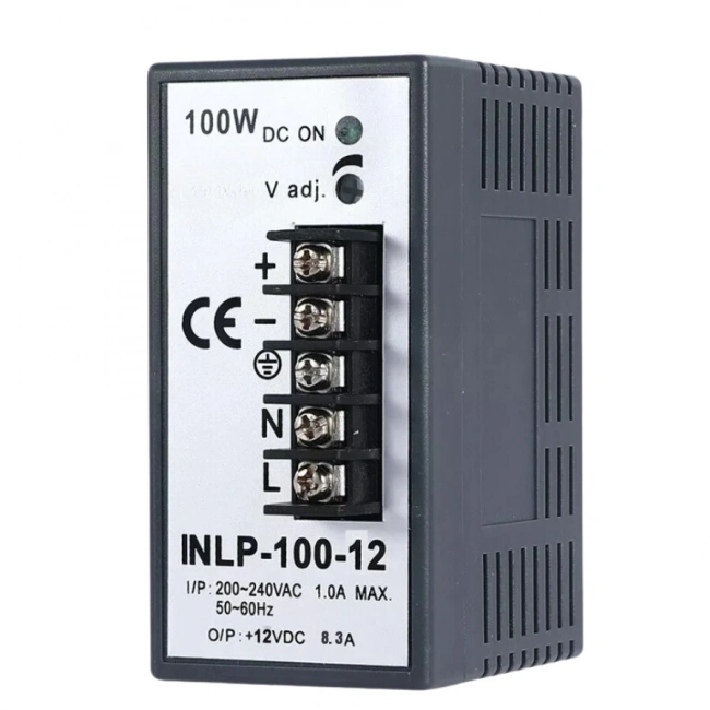 INLP-100-12 - 100W 12VDC 8.3A Raya Montajlı Güç Kaynağı