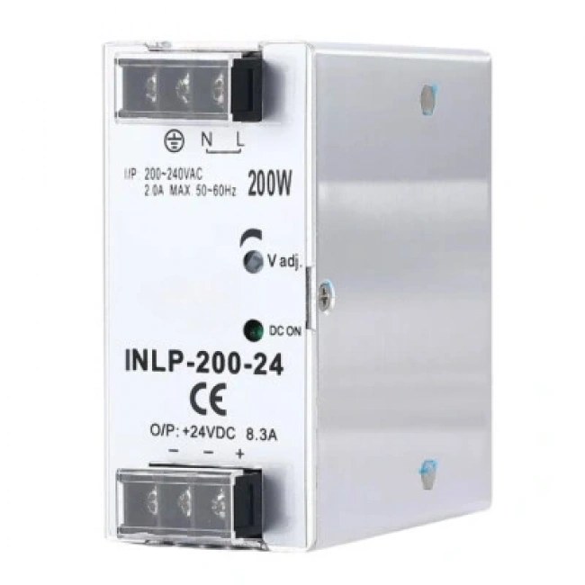 INLP-200-24 - 200W 24VDC 8.3A Raya Montajlı Güç Kaynağı