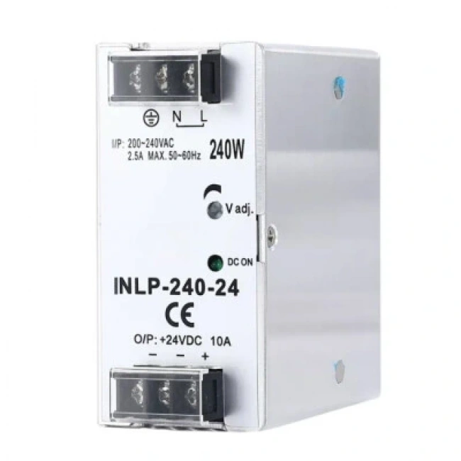INLP-240-24 - 240W 24VDC 10A Raya Montajlı Güç Kaynağı