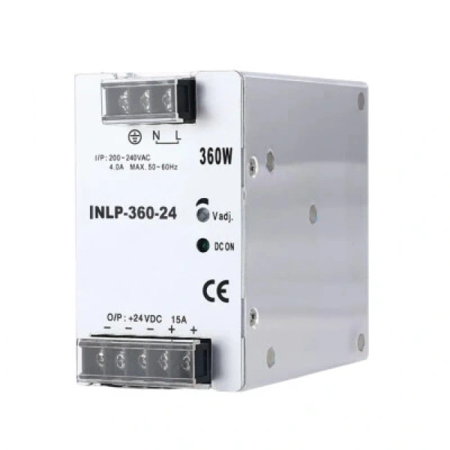 INLP-360-24 - 360W 24VDC 15A Raya Montajlı Güç Kaynağı