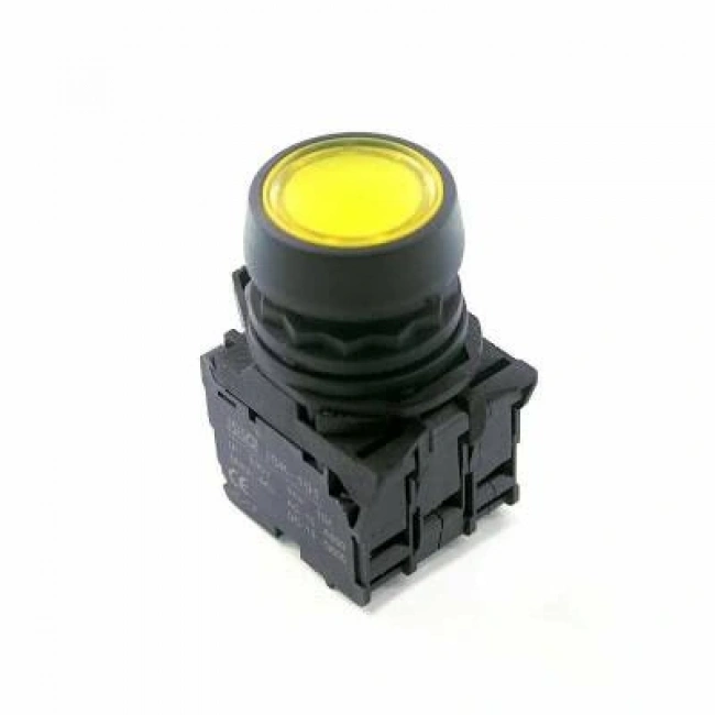 ISP-AW35B5 24V Led Işıklı Yaylı Buton - Sarı