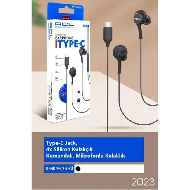 K1-53 Type-C Jack Mikrofonlu Kumandalı Kablolu Kulaklık