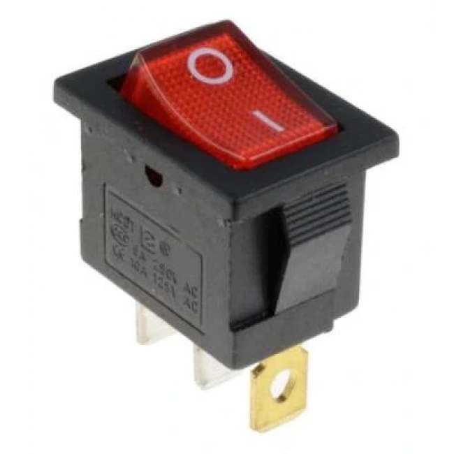 KCD1-1 Kırmızı Işıklı On/Off Anahtar 3 Pin