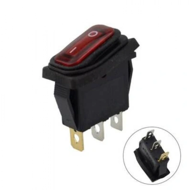 KCD3 15A Su Geçirmez Kırmızı Işıklı ON-OFF Anahtar
