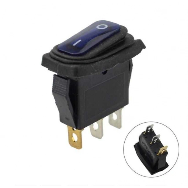 KCD3 15A Su Geçirmez Mavi Işıklı ON-OFF Anahtar