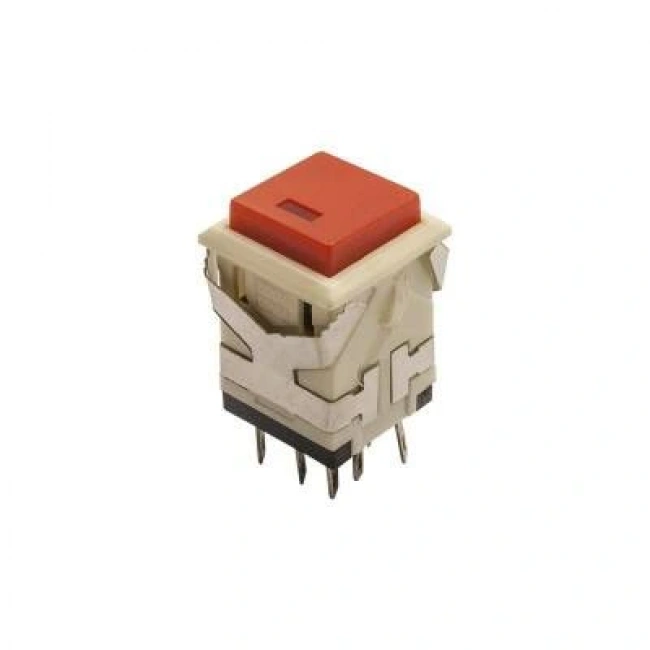 KD2-21 19mm Işıklı Yaylı Push Buton - Kırmızı