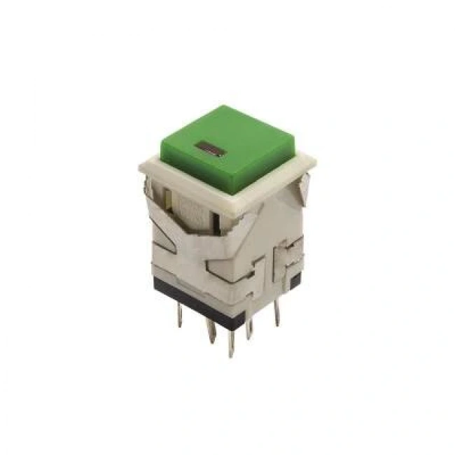 KD2-22 19mm Işıklı Anahtarlı Push Buton - Yeşil