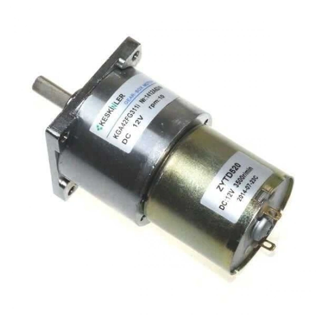 KGA42 12V 10Rpm 42mm Redüktörlü Flanşlı Kısa Dc Motor