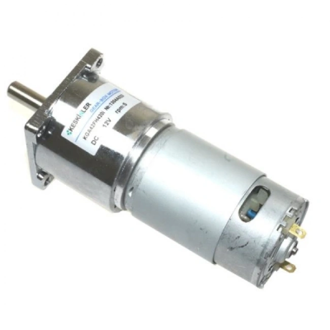 KGA42 12V 5rpm 42mm Redüktörlü Flanşlı Uzun Dc Motor
