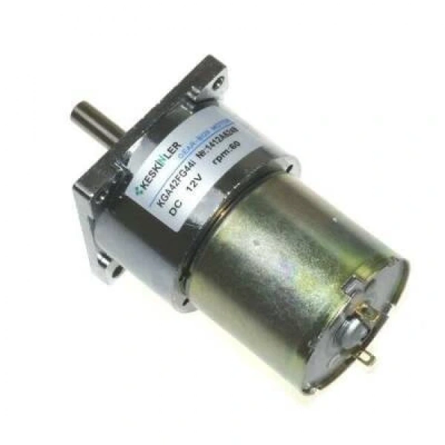 KGA42 12V 60Rpm 42mm Redüktörlü Flanşlı Kısa Dc Motor