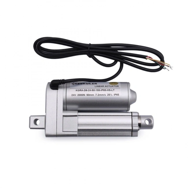 KGRA 24V 25MM 2000N IP65 Hall Sensörlü Lineer Motor