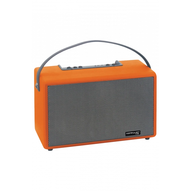 Konfulon F32 2x50W Sürücülü 2 Adet Mikrofonlu BT 5.2 Kablosuz Hoparlör - Turuncu