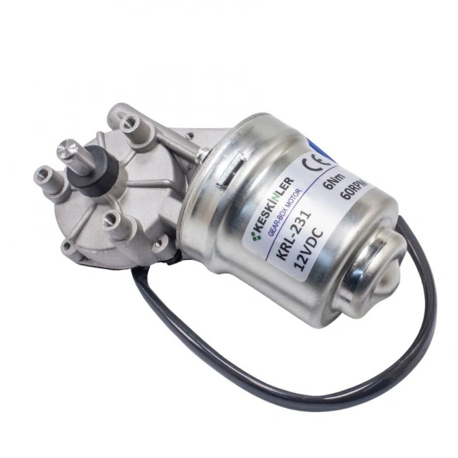 KRL-231 12V DC 6Nm 60 RPM Cam Silecek Motoru