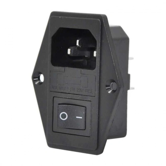 Kulaklı Erkek Power Soketi - Işıksız Anahtarlı