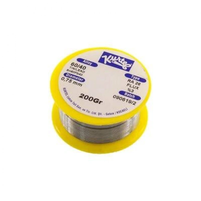 Kurtel 0.75 mm 200gr Lehim Teli (%60 Kalay / %40 Kurşun)