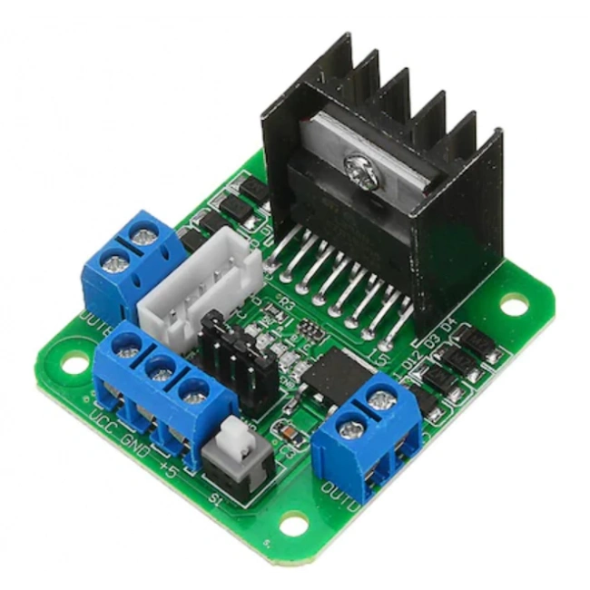 L298N Yeşil Çift H Bridge DC/Step Motor Sürücü Kartı