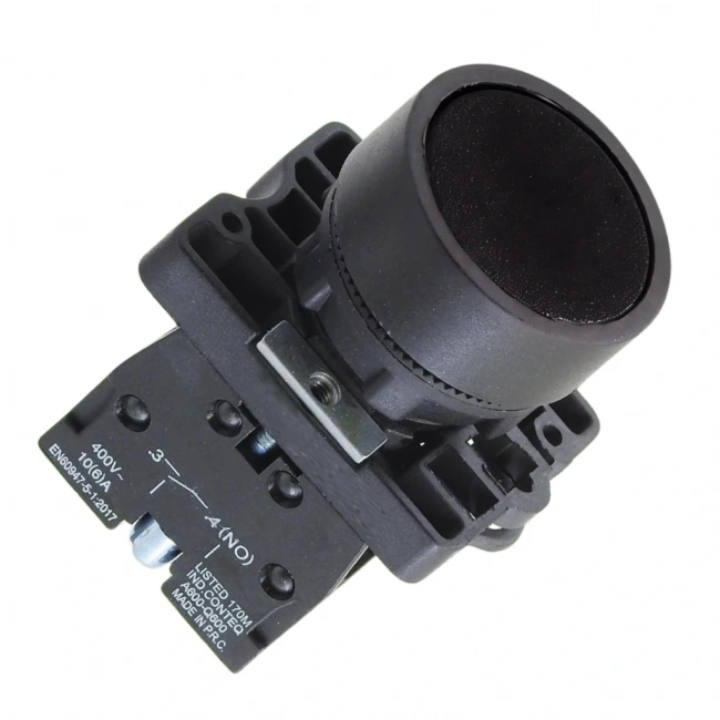 LAY5-EA21 22mm Buton Normalde Açık Kontak Siyah