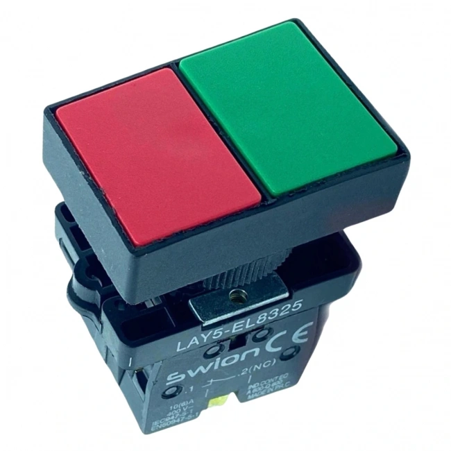 LAY5-EL8325 22mm İkiz Buton Yeşil Kırmızı