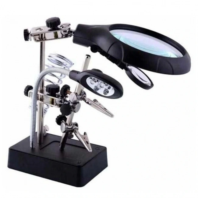 Led Işıklı Büyüteçli / Mercekli Havya Sehpası