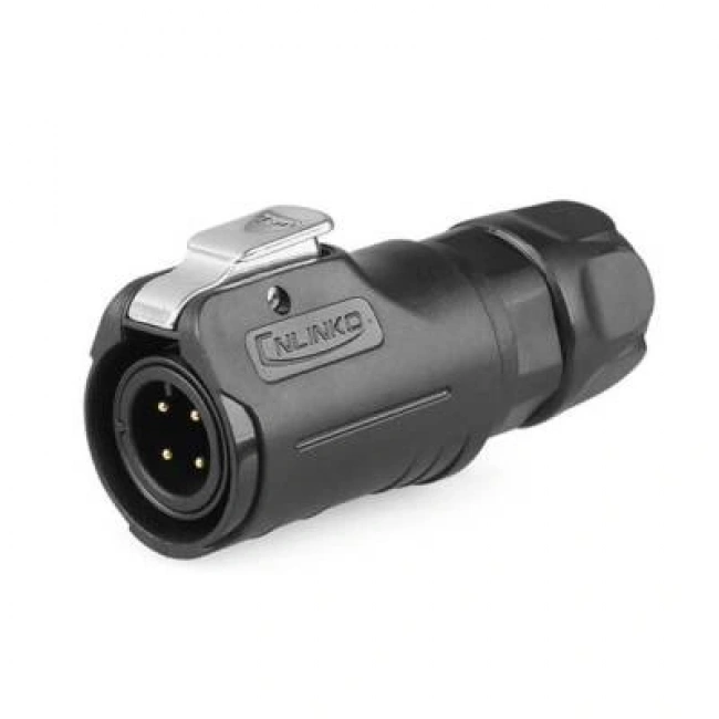 LP-12-C04PE-02-001 4-Pin Su Geçirmez Konnektör - Erkek