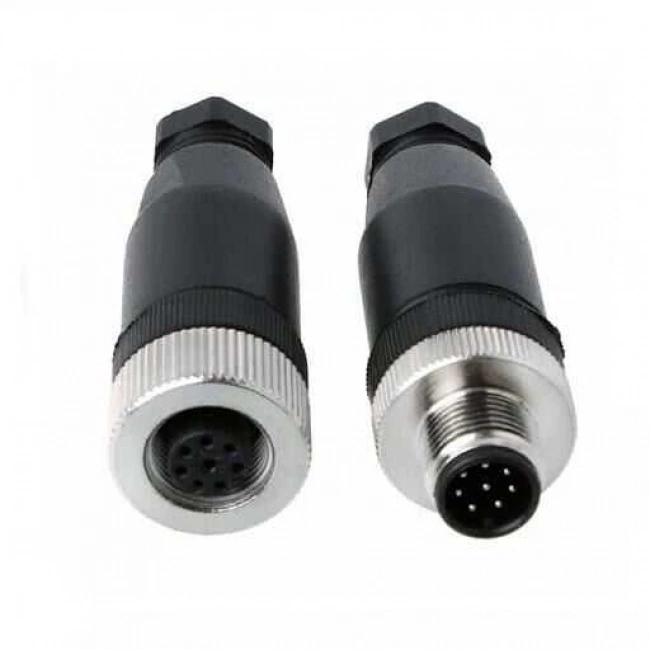 M12 8 Pinli Konnektör Seti