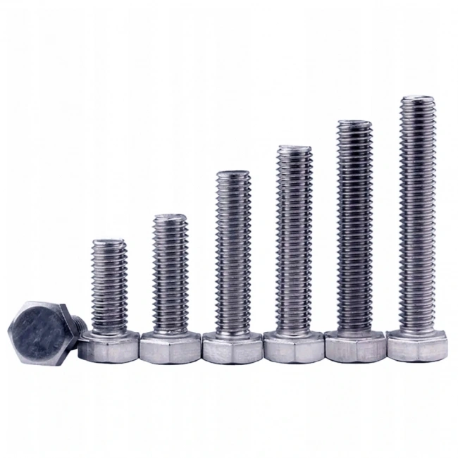 M6x15mm Cıvata Beyaz Altıköşe 5.8 Kalite DIN933