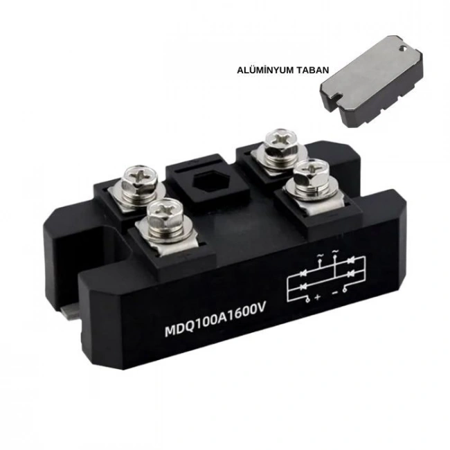 MDQ100-16 100A 1600V Tek Faz Köprü Diyot - Alüminyum Plaka