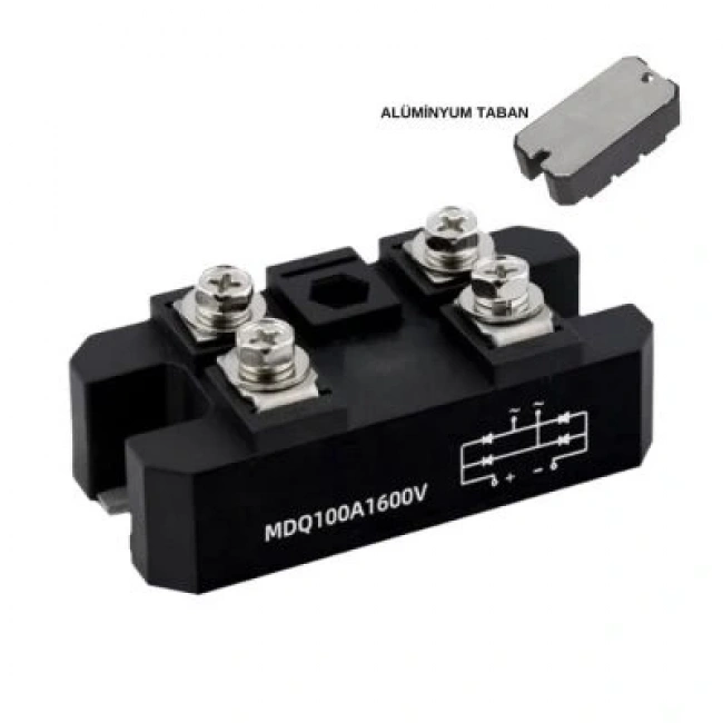 MDQ100-16 100A 1600V Tek Faz Köprü Diyot - Alüminyum Plaka