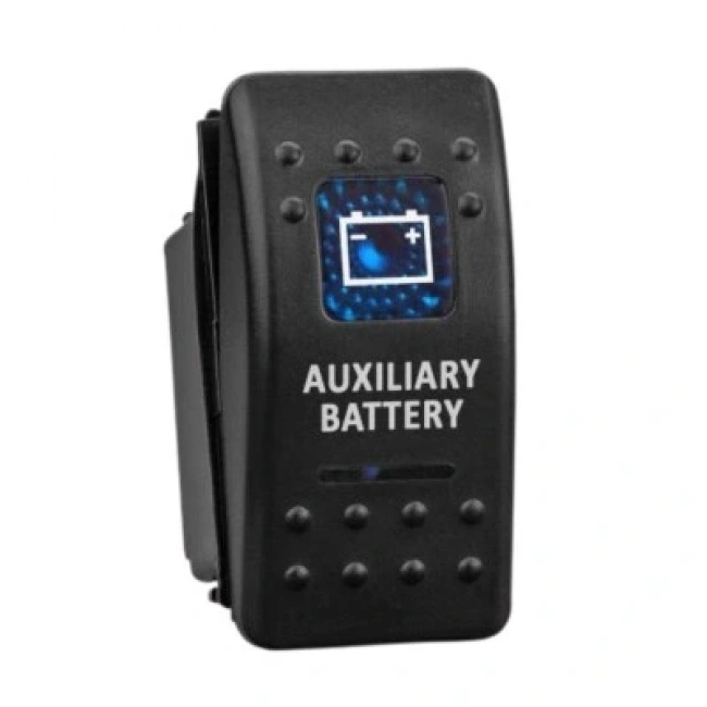 ON-OFF Mavi Işıklı Anahtar 5-Pin 12V-24V - Auxillary Battery