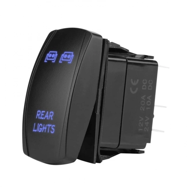 ON-OFF Mavi Işıklı Anahtar 5-Pin 12V-24V - Rear Lights