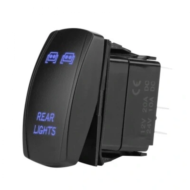 ON-OFF Mavi Işıklı Anahtar 5-Pin 12V-24V - Rear Lights