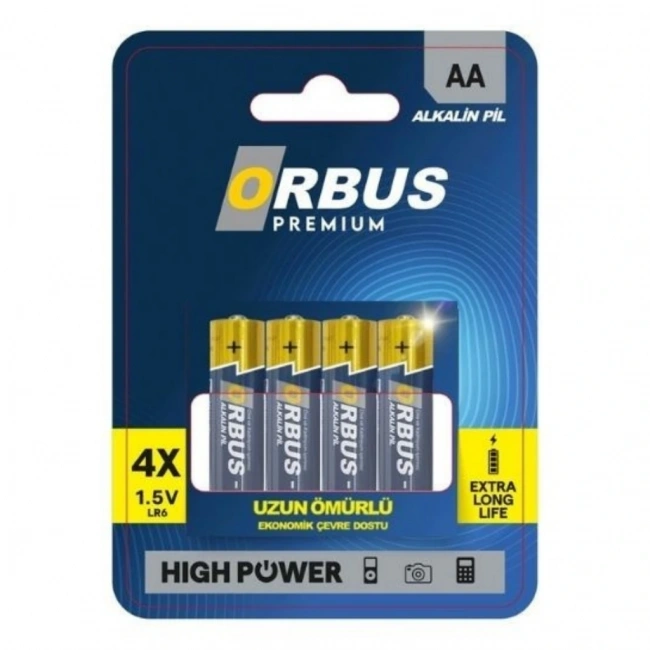 Orbus LR6 Alkalin AA Kalem Pil 4lü Blaster