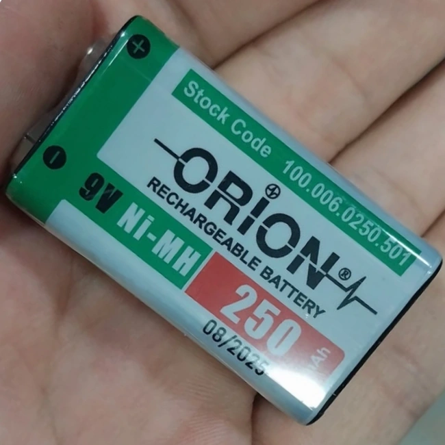 Orion 9V 250mAh Ni-Mh Şarj Edilebilir Pil