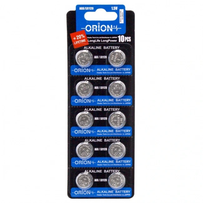 Orion AG8 LR55 LR1120 1.5V Alkalin Pil 10lu Paket