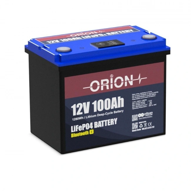 Orion Akü LifePo4 12100B 12V 100aH Bluetooth Ekranlı