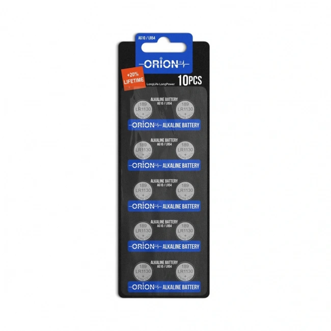 Orion AG10 LR54 189A LR1130 1.5V Alkalin Pil 10lu Paket