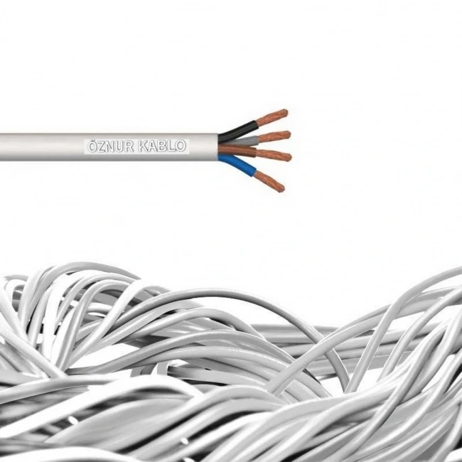 Öznur 4x0.75 TTR Kablo Beyaz H05VV-F 1mt