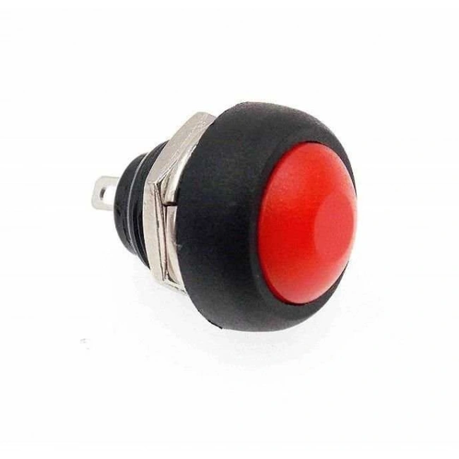 PBS-33B 12mm Push Buton - Kırmızı