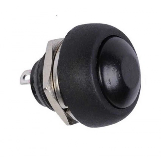 PBS-33B 12mm Push Buton - Siyah