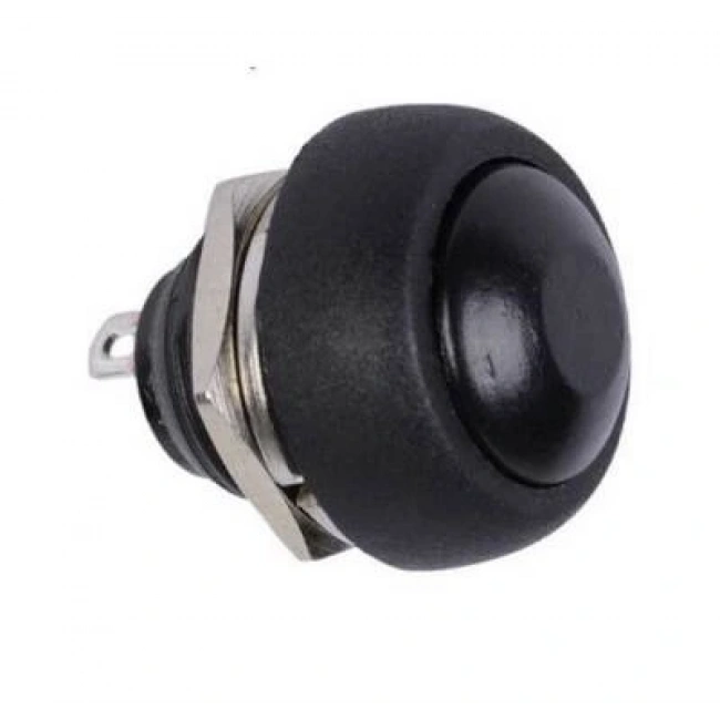 PBS-33B 12mm Push Buton - Siyah