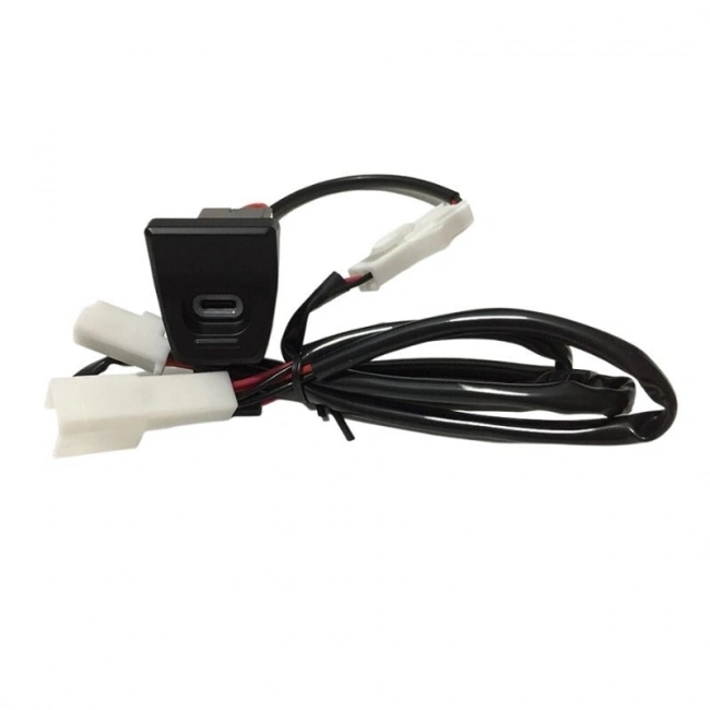 PD Type-C Mavi Işıklı Araç Şarj Soketi