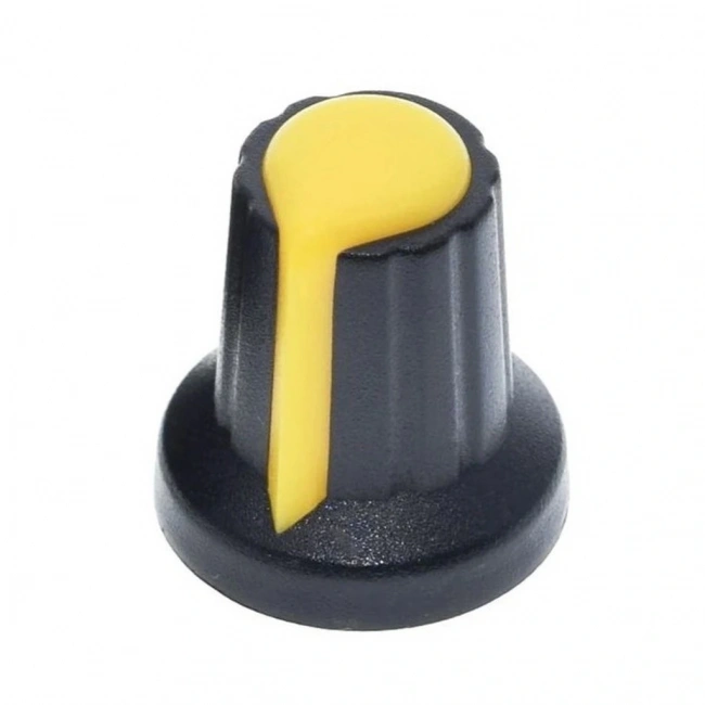 Pot Başlığı - Potansiyometre Düğmesi Çizgili Sarı