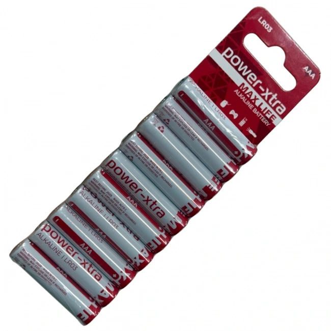 Power-Xtra MaxLife AAA LR03 Alkalin Pil - 10lu Blister