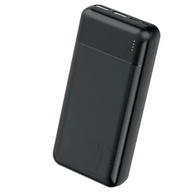 PW-105 2.4A LED Işıklı Type-C Mikro Girişli 2 x USB-A Çıkış 20.000mAh Powerbank