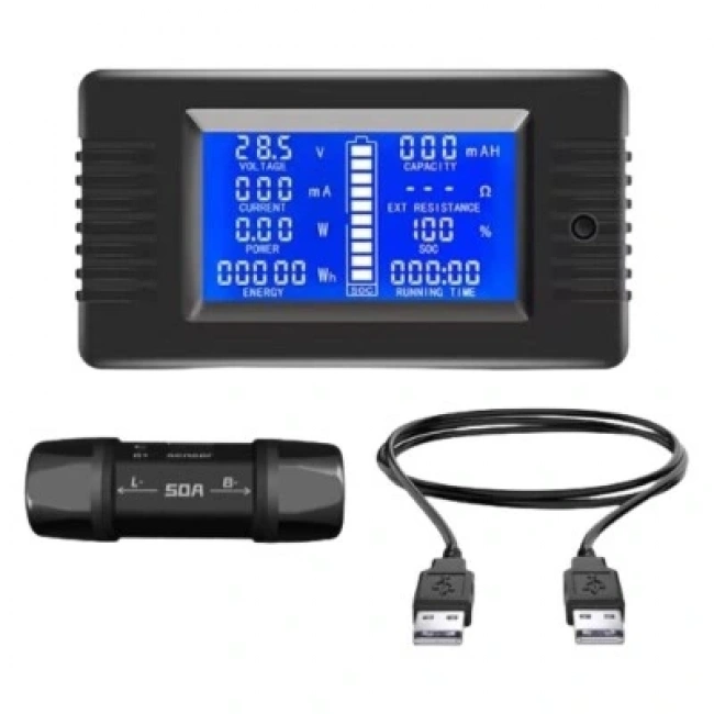 PZEM-015 8-120V 50A Voltmetre Ampermetre - Batarya Kapasite Yöneticisi