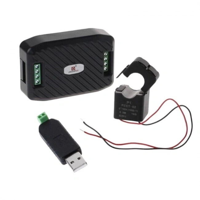 PZEM-016 AC 100A RS485 Modbus Güç Tüketim Ölçer + Ayrılabilir CT + USB